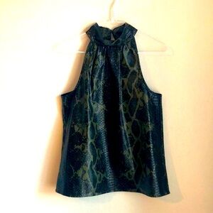 Ramy Brook Faux Leather Snakeskin Embossed Top NWT